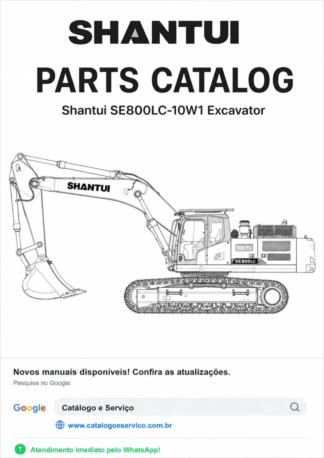 Catálogo de Peças SE800LC-10W1 Shantui Escavadeira