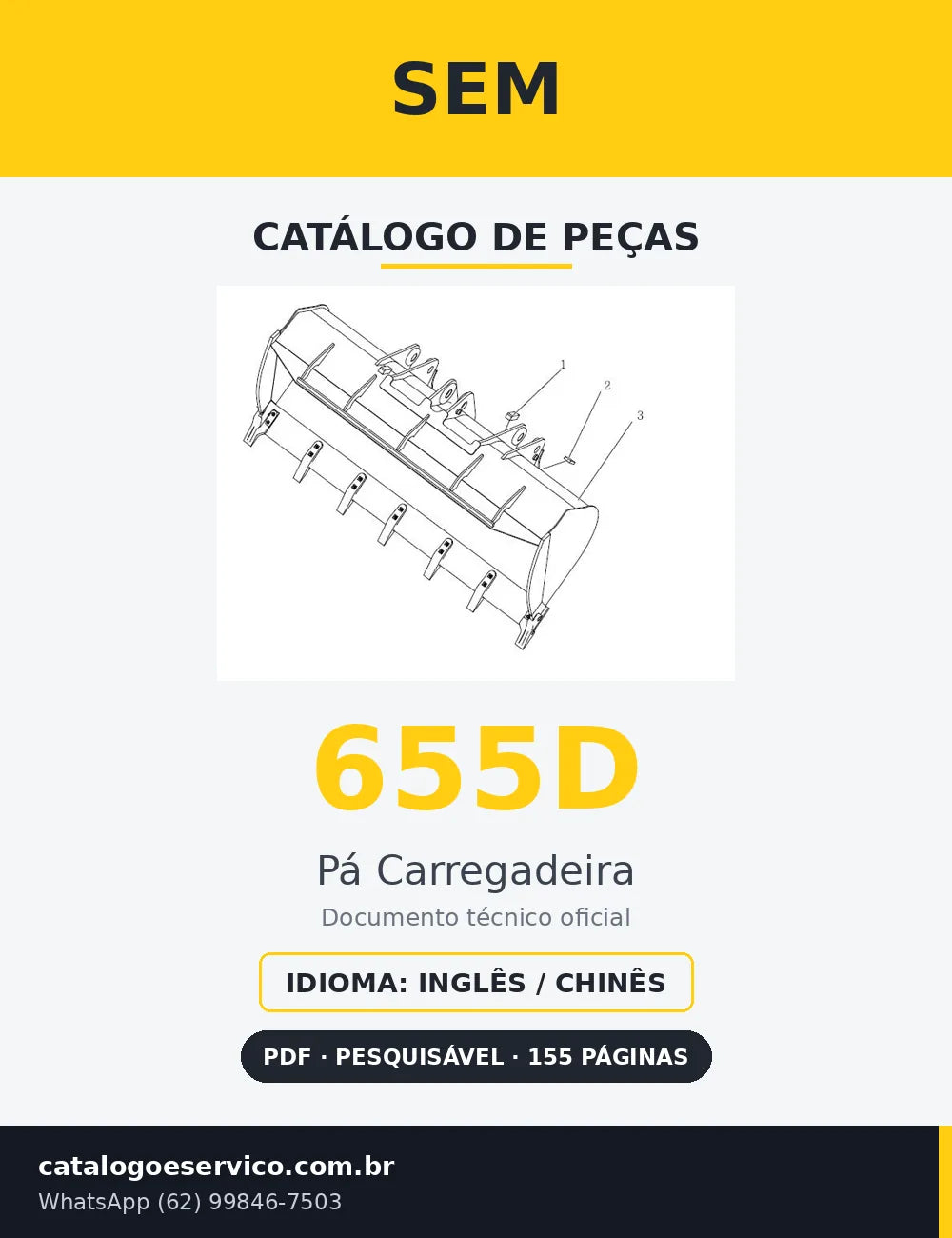 Capa Catálogo de Peças SEM 655D Pá Carregadeira