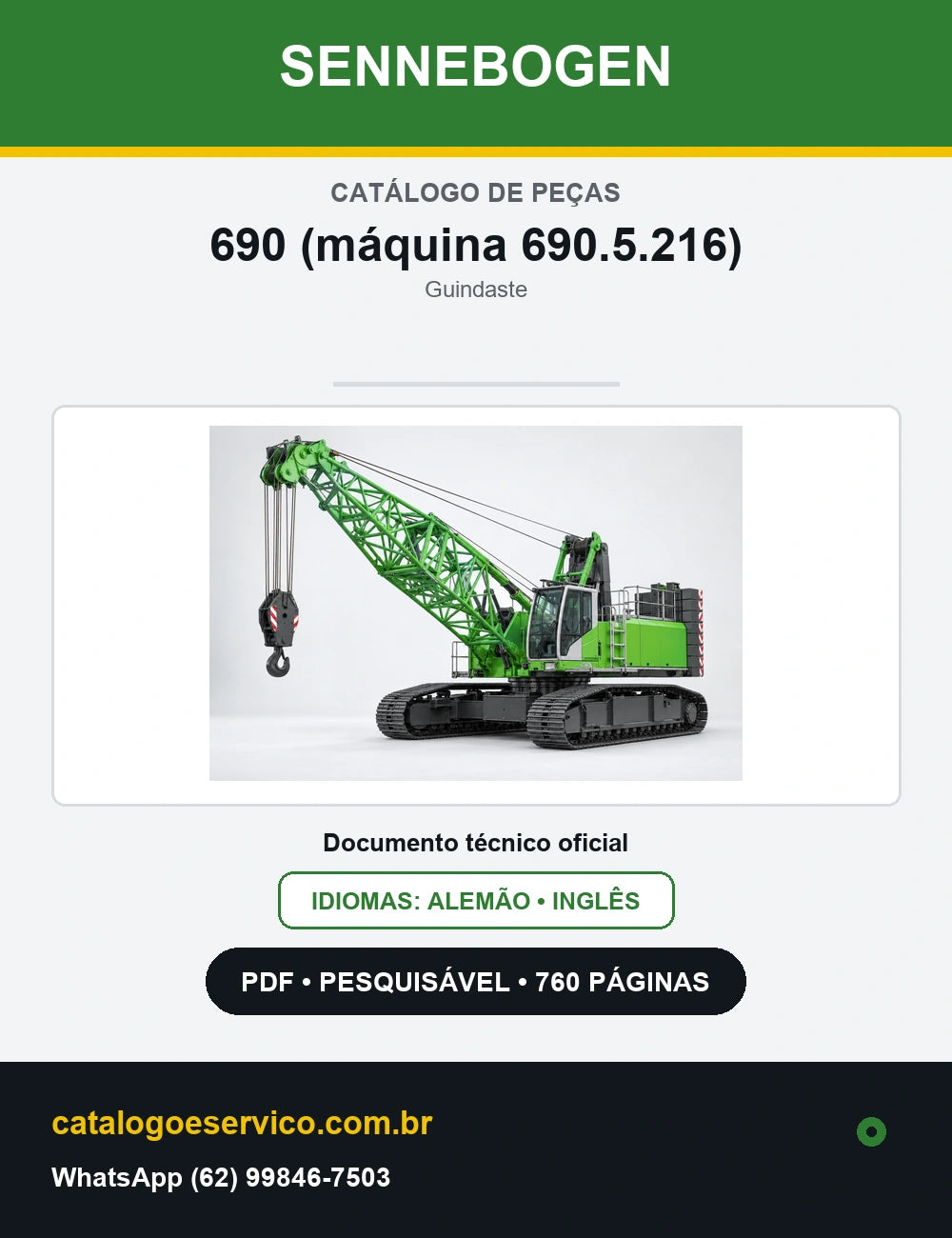 Catálogo de Peças Sennebogen 690 (máquina 690.5.216) — capa