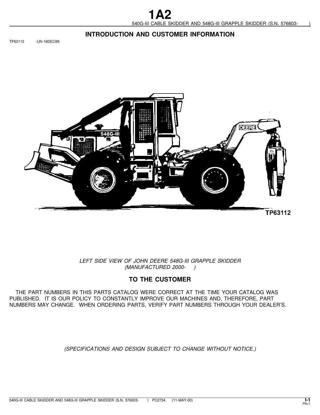 Catálogo de Peças Skidder John Deere 540G-III/548G-III/540G