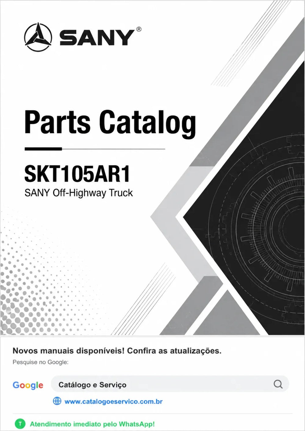 Catálogo de Peças SKT105AR1 Sany Caminhão Fora de Estrada