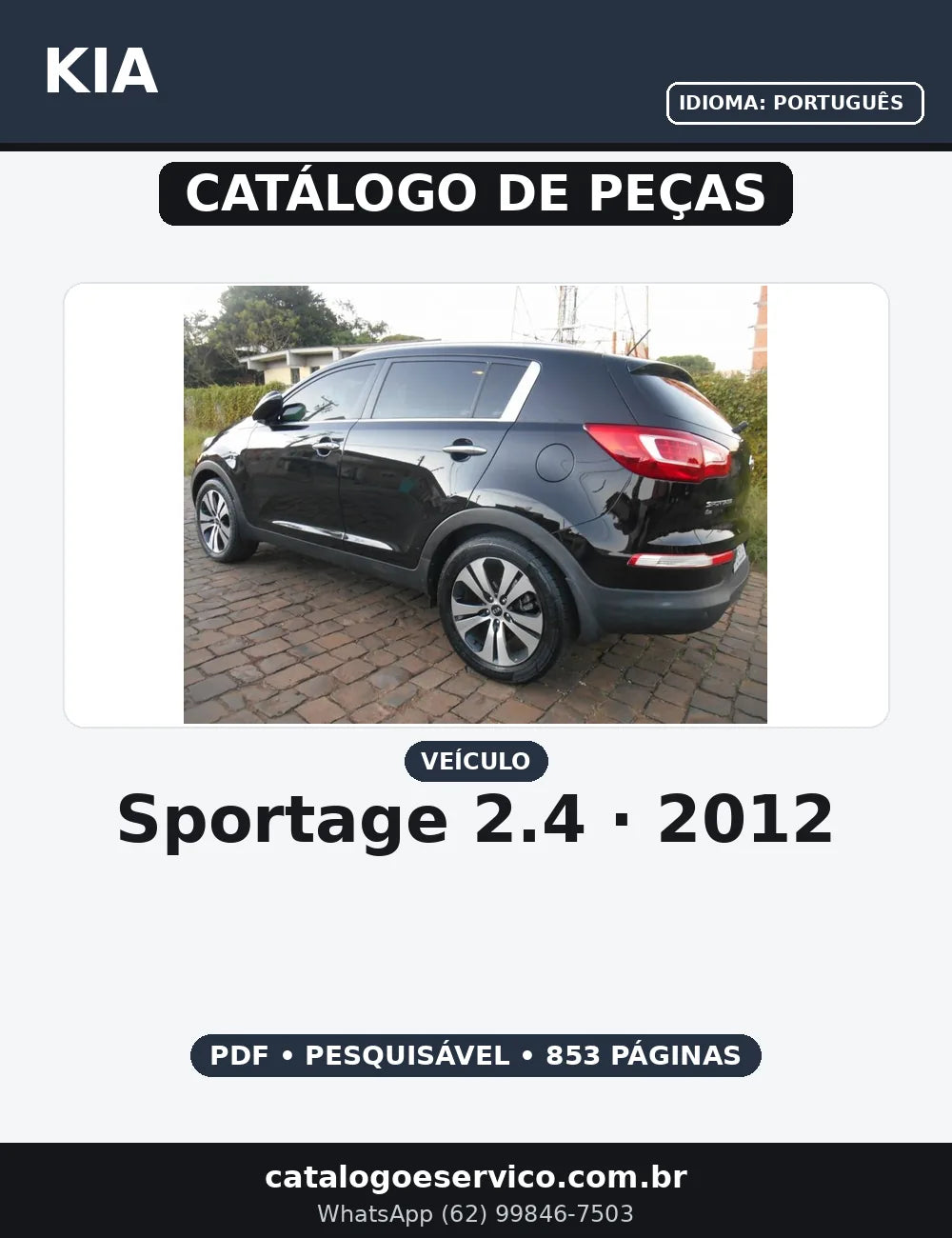 Manual De Serviço SPORTAGE 2.4 -  2012 — capa do manual de serviço