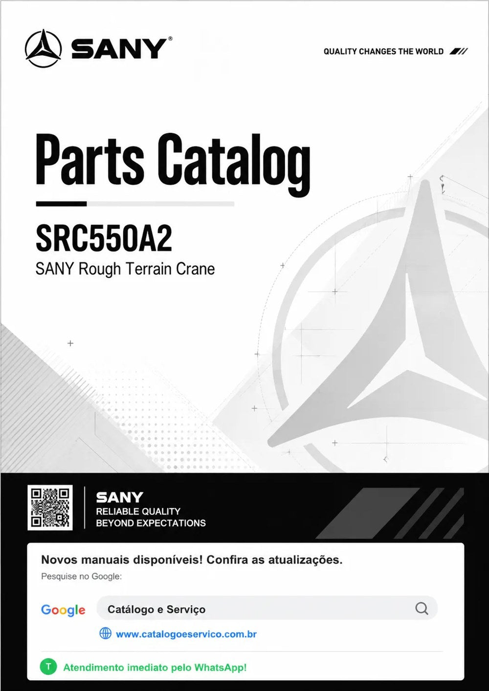 Catálogo de Peças SRC550A2 Sany Guindaste Rough Terrain