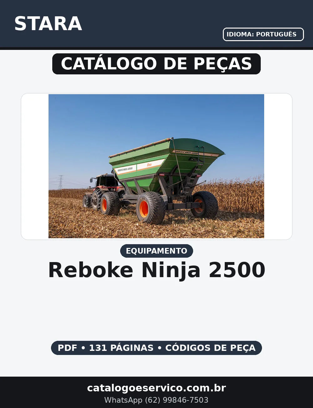 CATALOGO DE PEÇAS STARA REBOKE NINJA - 2500 — capa do catálogo de peças