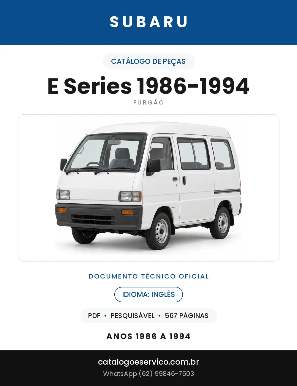 Capa do Catálogo de Peças Subaru E Series 1986-1994