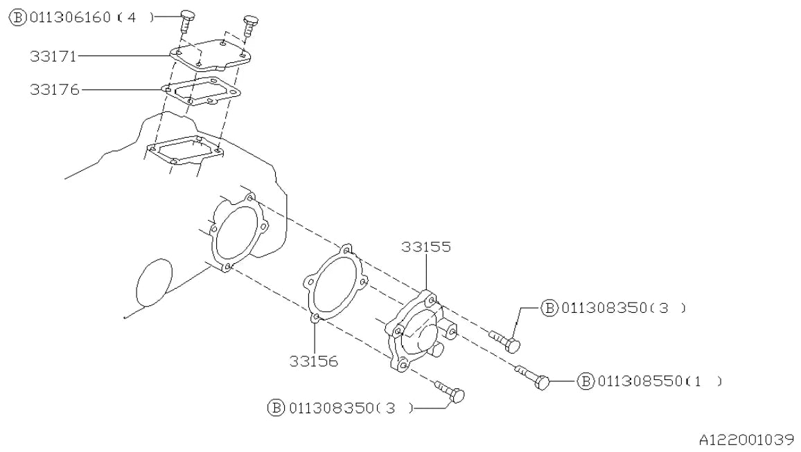 Vista explodida do Catálogo de Peças Subaru E12 1992-1998 — exemplo 3