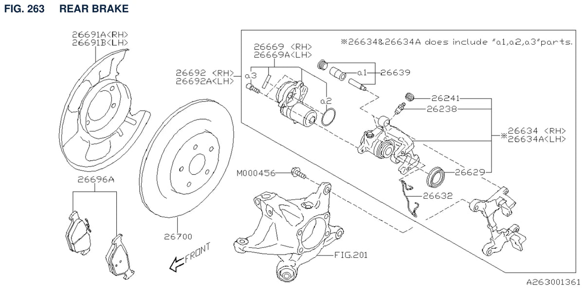 Vista explodida do Catálogo de Peças Subaru Evoltis 2020-2021 — exemplo 4