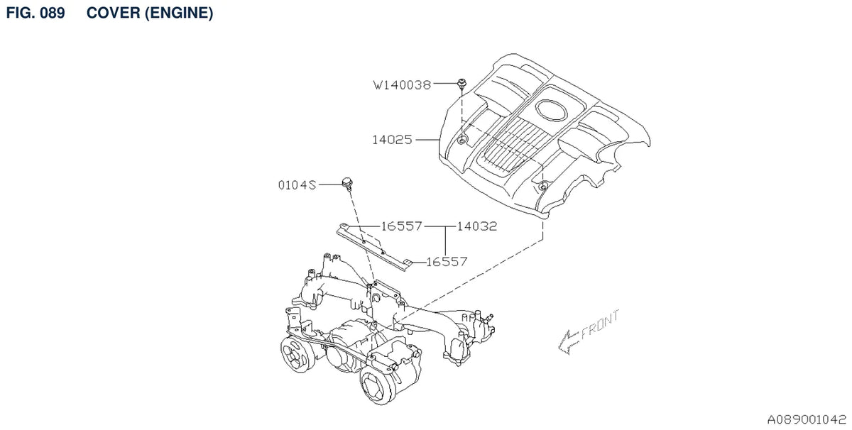 Vista explodida do Catálogo de Peças Subaru Forester 2002-2007 — exemplo 1