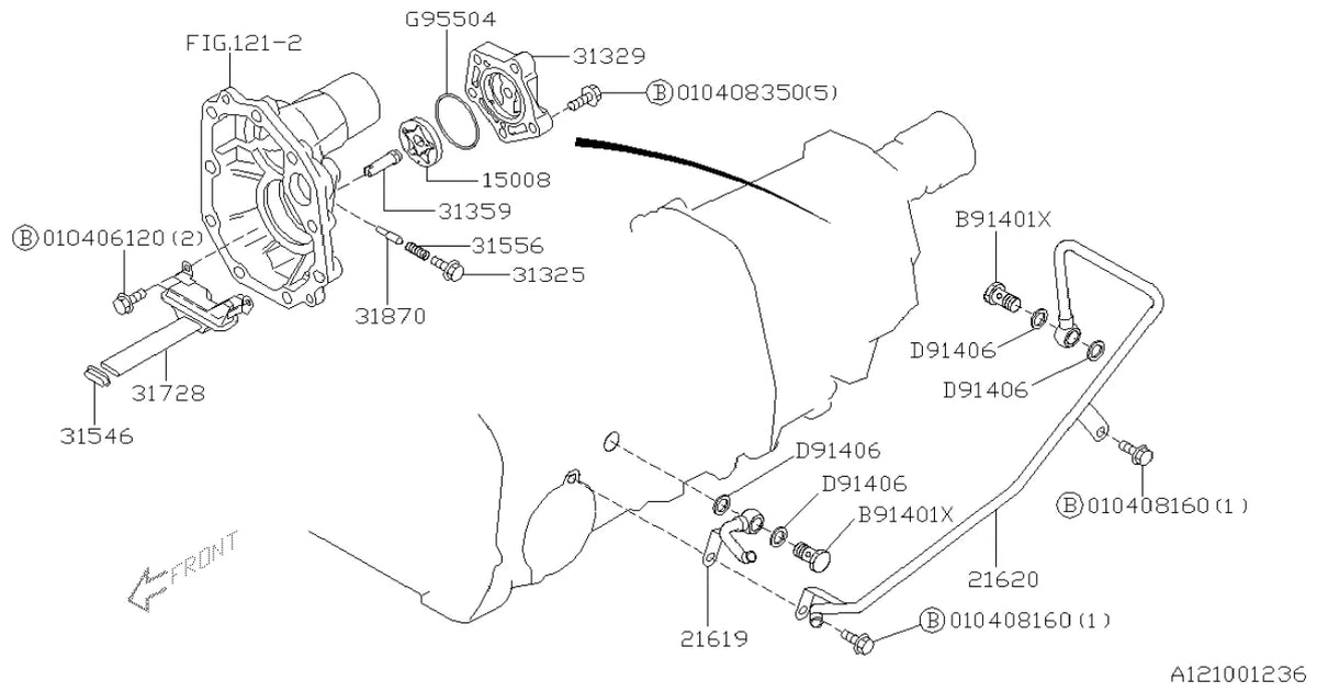 Vista explodida do Catálogo de Peças Subaru Forester 2002-2007 — exemplo 2