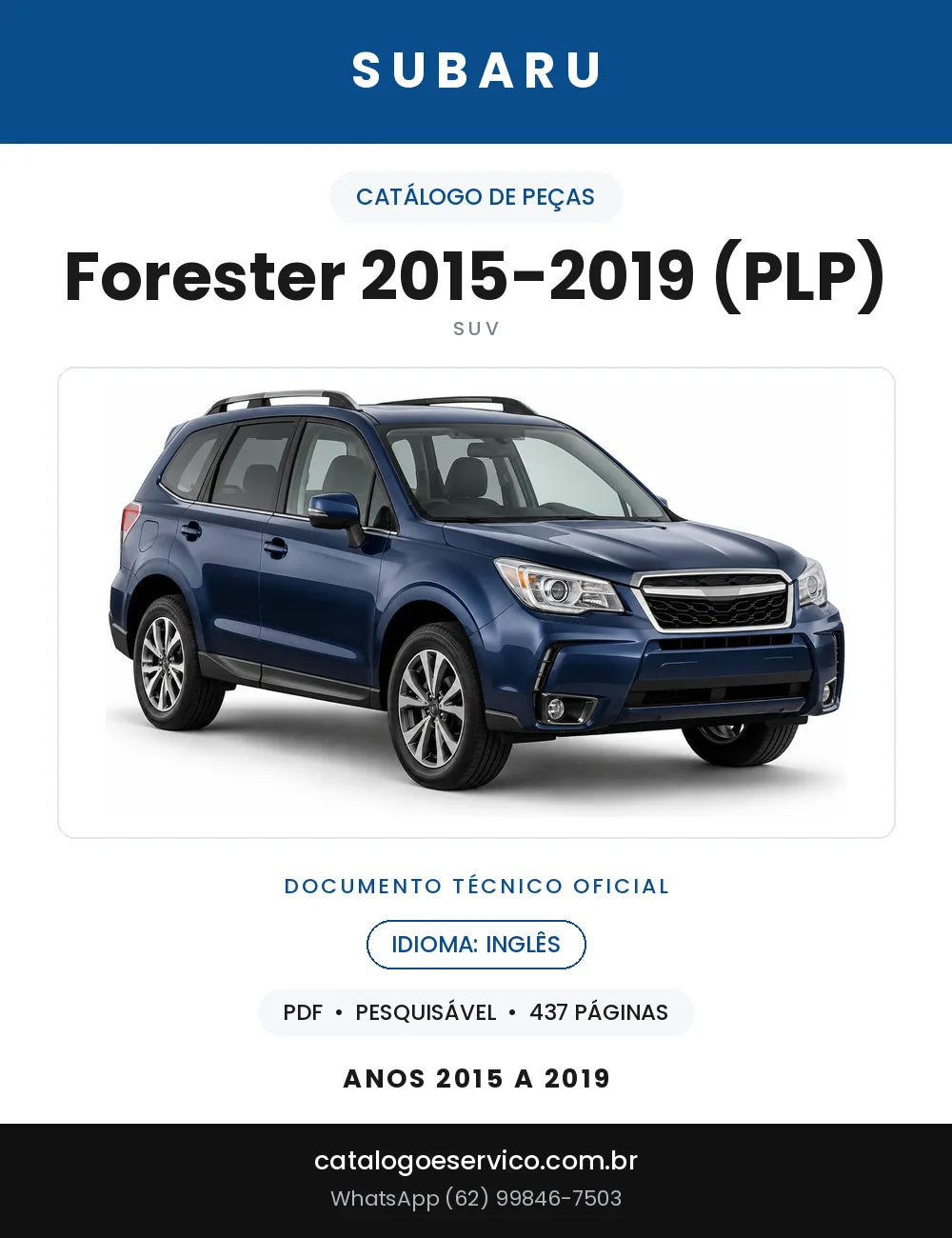 Capa do Catálogo de Peças Subaru Forester 2015-2019 (PLP)