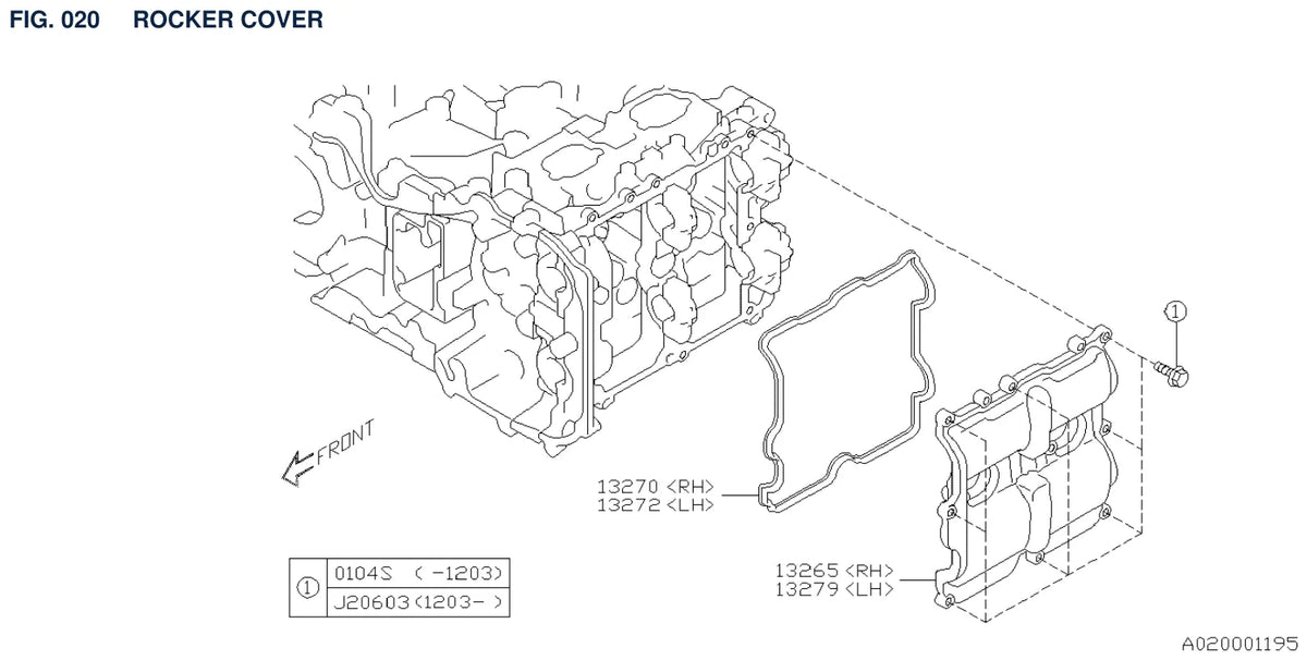 Vista explodida do Catálogo de Peças Subaru Impreza 2011-2016 (Hatch) — exemplo 2
