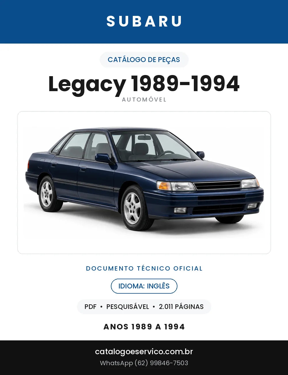 Capa do Catálogo de Peças Subaru Legacy 1989-1994