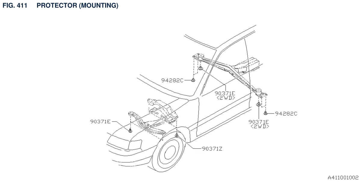 Vista explodida do Catálogo de Peças Subaru Legacy 1993-1998 — exemplo 3