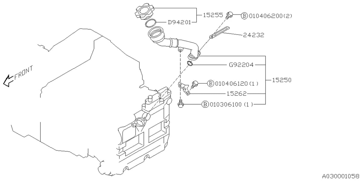 Vista explodida do Catálogo de Peças Subaru Legacy 1998-2003 — exemplo 1