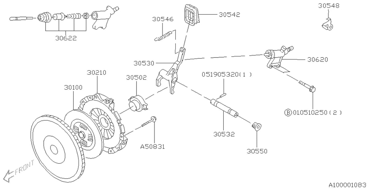 Vista explodida do Catálogo de Peças Subaru Legacy 1998-2003 — exemplo 2