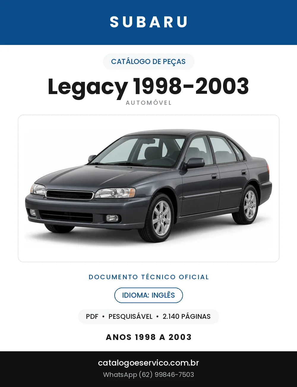 Capa do Catálogo de Peças Subaru Legacy 1998-2003