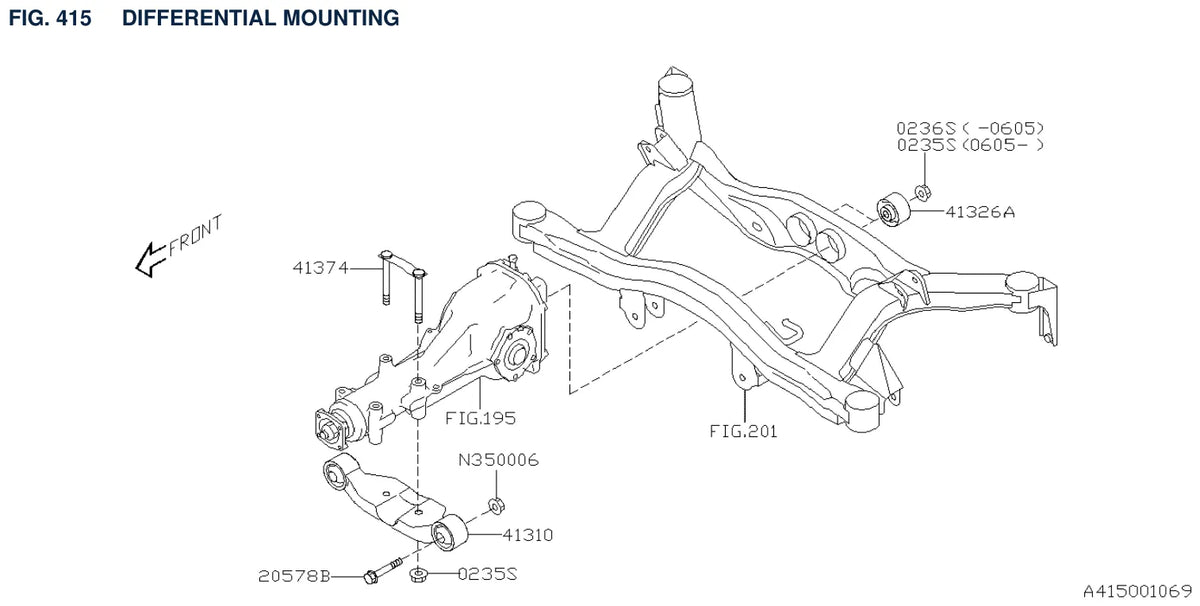Vista explodida do Catálogo de Peças Subaru Legacy 2003-2009 — exemplo 4