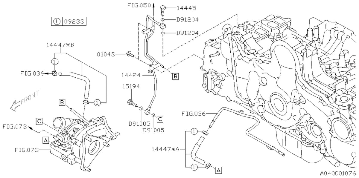 Vista explodida do Catálogo de Peças Subaru Legacy 2009-2014 — exemplo 2