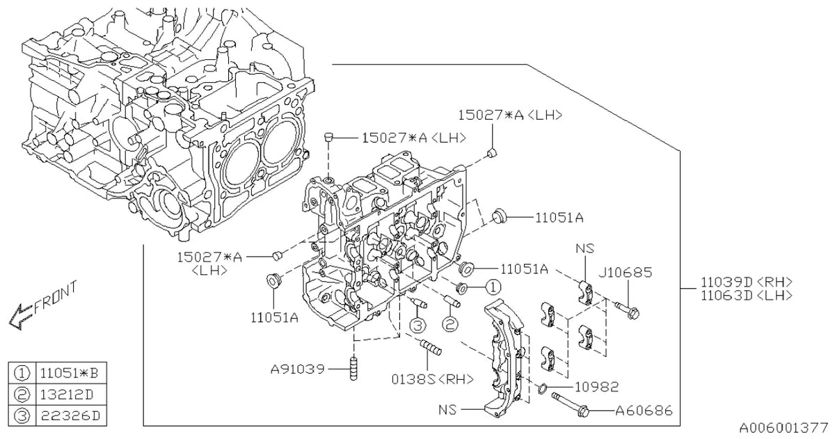 Vista explodida do Catálogo de Peças Subaru Legacy 2014-2020 — exemplo 1