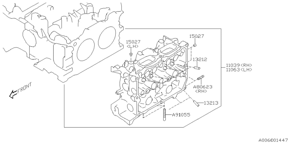 Vista explodida do Catálogo de Peças Subaru Legacy 2020-2021 — exemplo 1