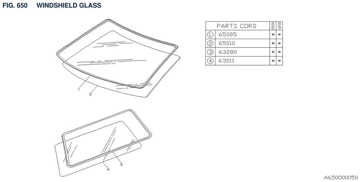 Vista explodida do Catálogo de Peças Subaru M70 / M60 (Rex) 1987-1989 — exemplo 1