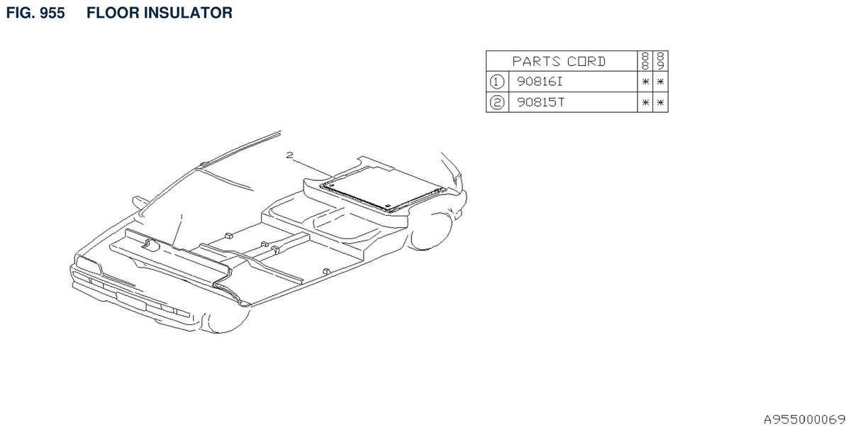Vista explodida do Catálogo de Peças Subaru M70 / M60 (Rex) 1987-1989 — exemplo 2