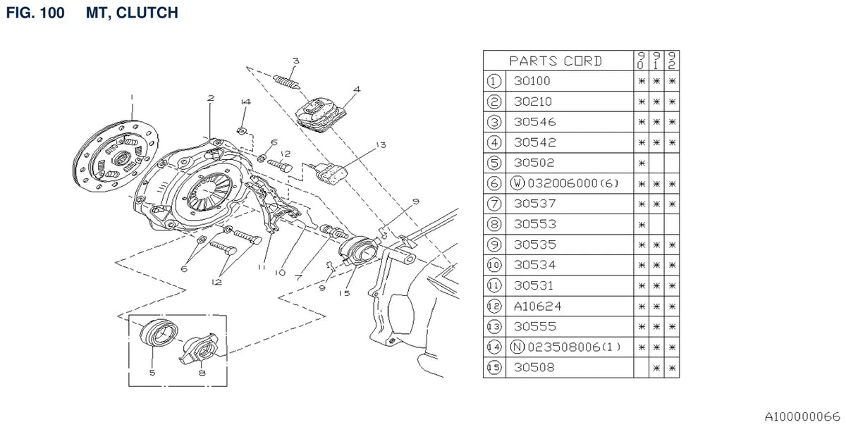 Vista explodida do Catálogo de Peças Subaru M80 (Rex) 1989-1992 — exemplo 2