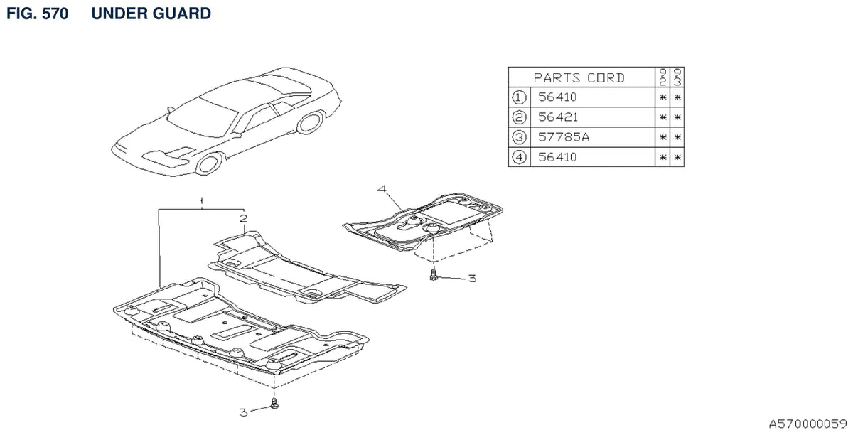 Vista explodida do Catálogo de Peças Subaru SVX 1992-1994 — exemplo 3