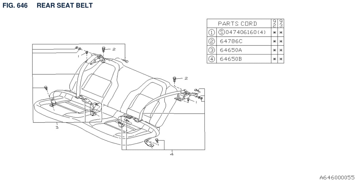 Vista explodida do Catálogo de Peças Subaru SVX 1992-1994 — exemplo 4