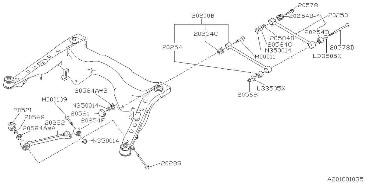 Vista explodida do Catálogo de Peças Subaru SVX 1993-1996 — exemplo 3
