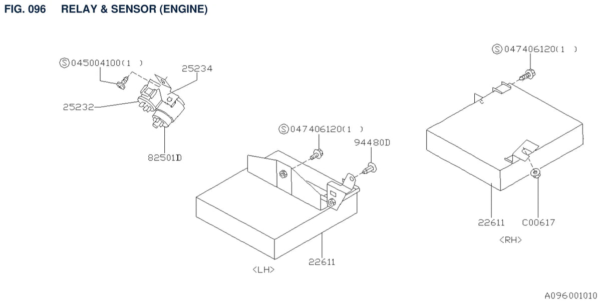 Vista explodida do Catálogo de Peças Subaru Vivio 1993-2000 — exemplo 1