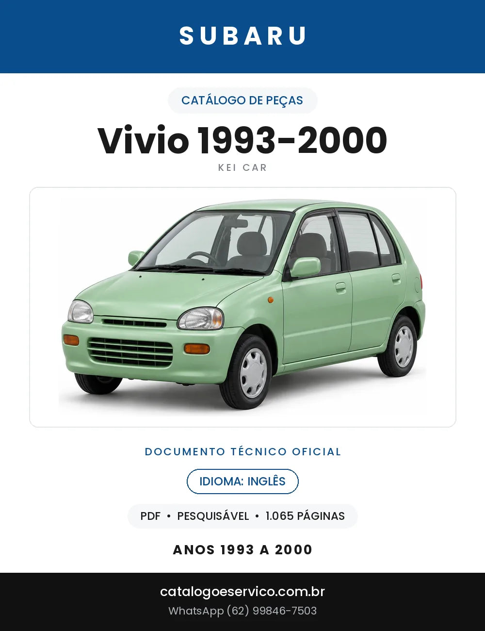 Capa do Catálogo de Peças Subaru Vivio 1993-2000