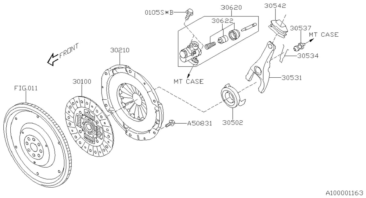 Vista explodida do Catálogo de Peças Subaru WRX / Levorg 2013-2021 — exemplo 3