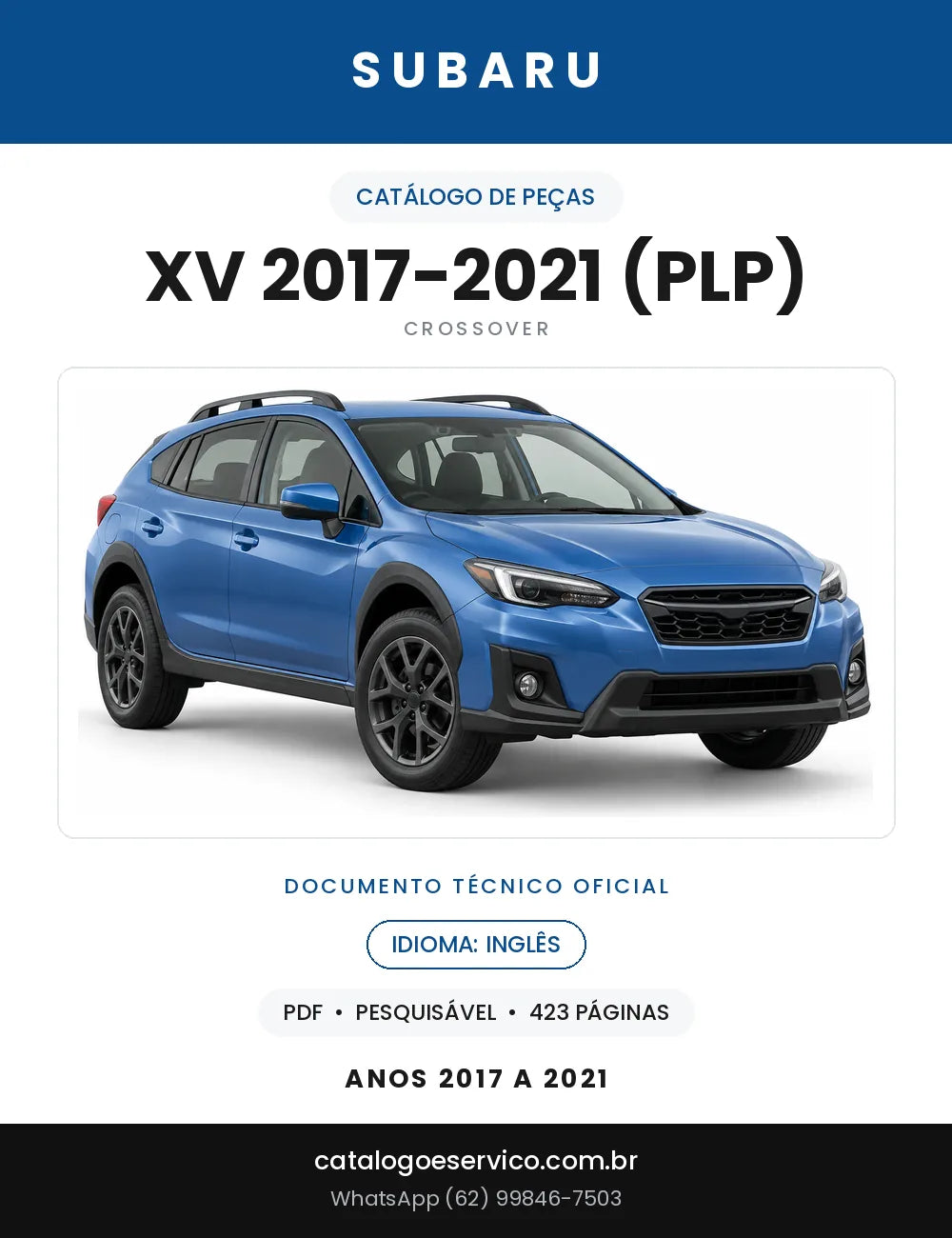 Capa do Catálogo de Peças Subaru XV 2017-2021 (PLP)