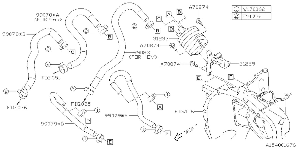 Vista explodida do Catálogo de Peças Subaru XV 2019-2021 (JF1/JF2 China) — exemplo 3