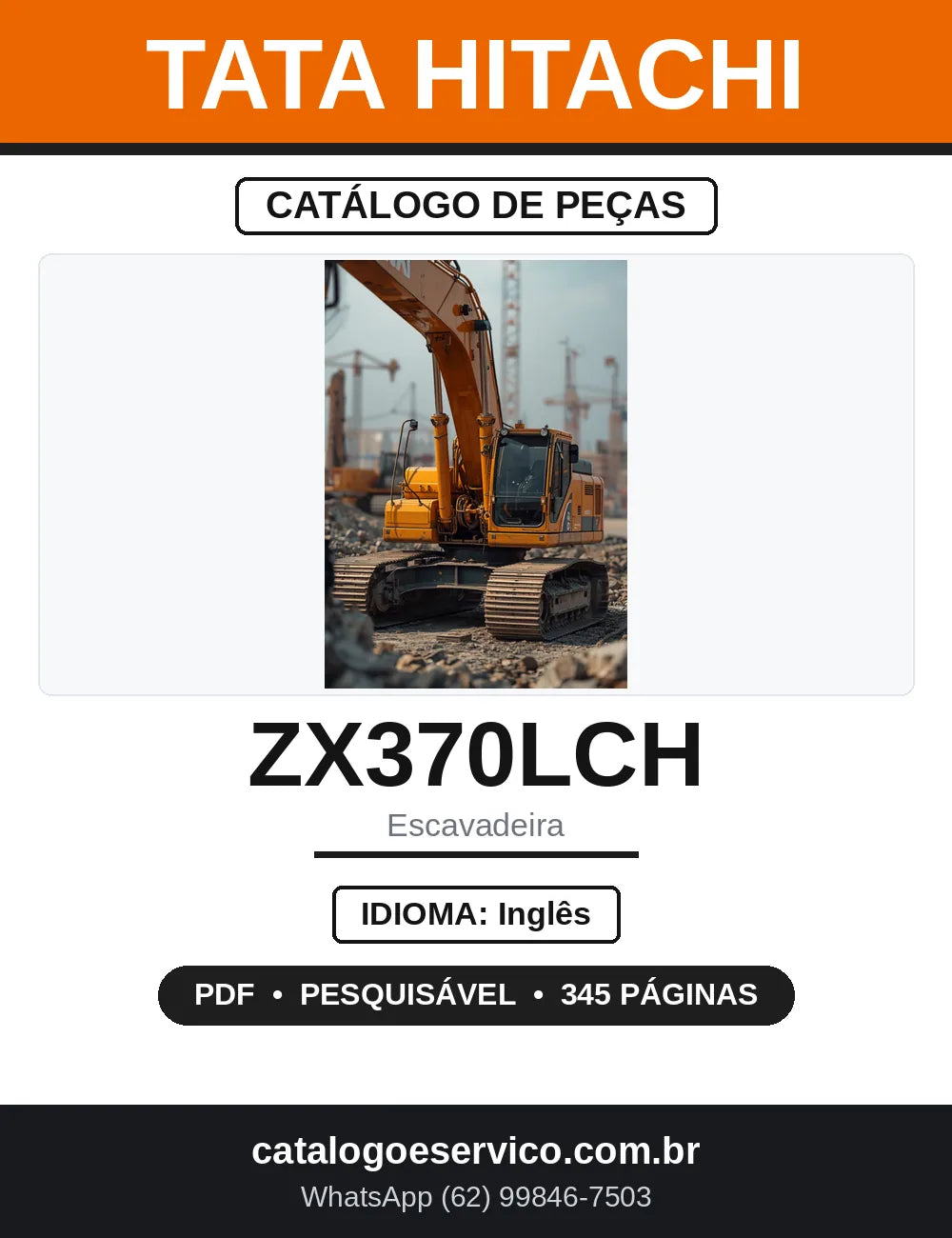 Catálogo de Peças Tata Hitachi ZX370LCH — capa