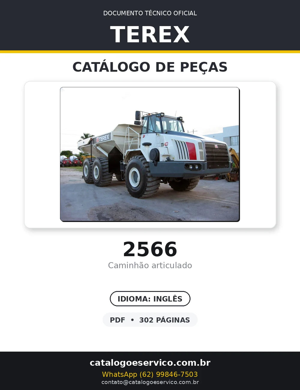 Catalogo De Peças TEREX - 2566 - Caminhão Articulado — capa
