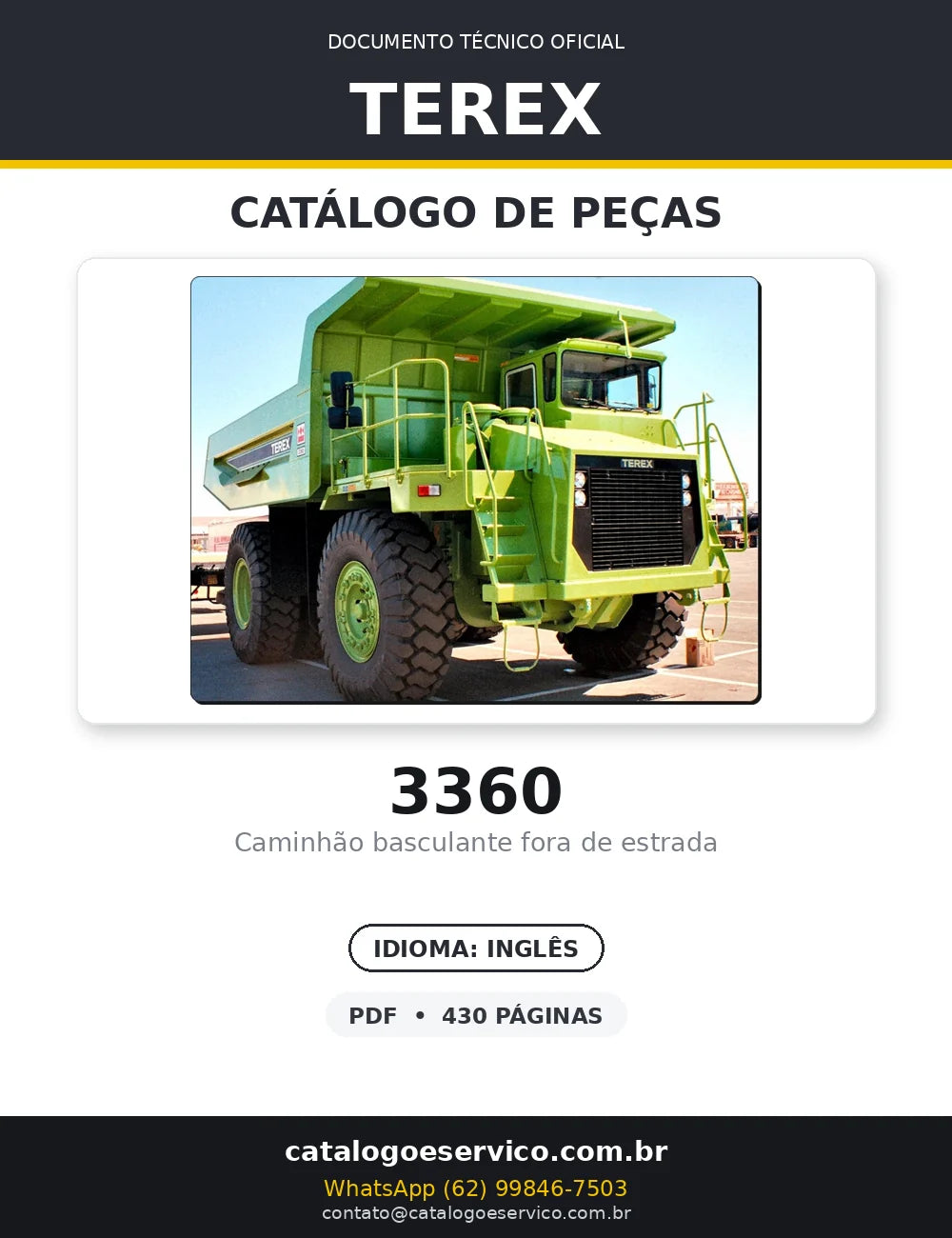 Catalogo De Peças TEREX - 3360 - Caminhao Basculante — capa