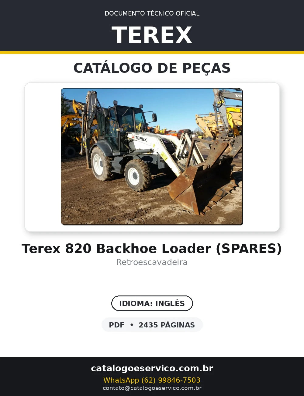 Catalogo De Peças TEREX - 820 - Retroescavadeira — capa
