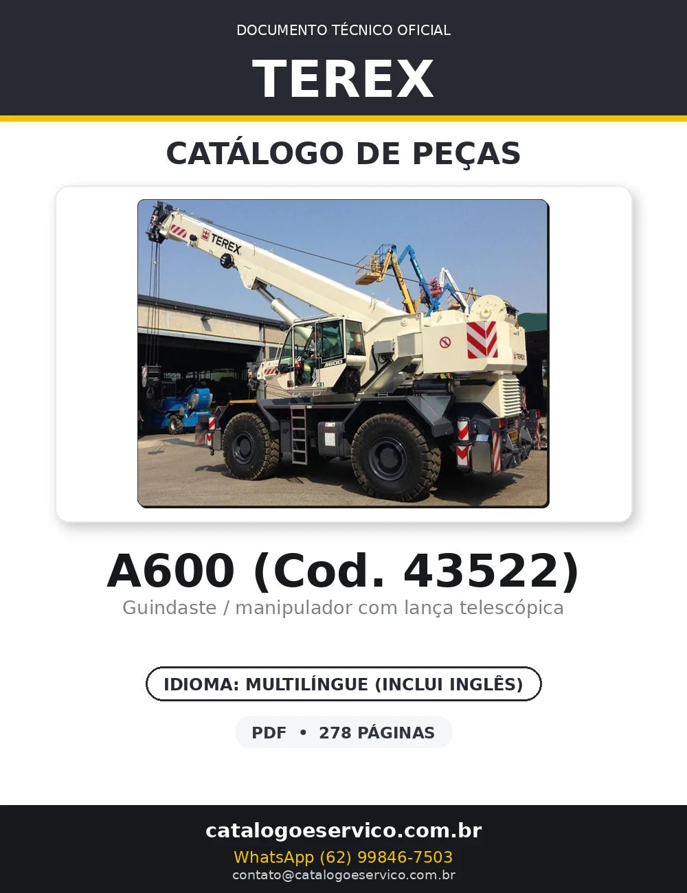 Catalogo De Peças TEREX - A600 - Guindaste — capa