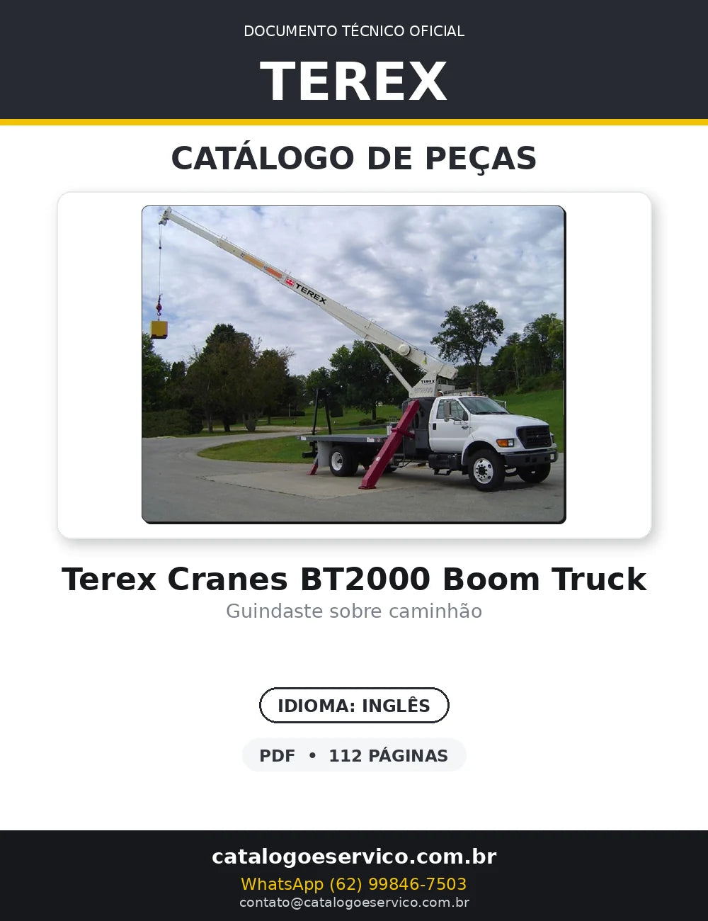 Catalogo De Peças TEREX - BT2000 - Guindaste — capa