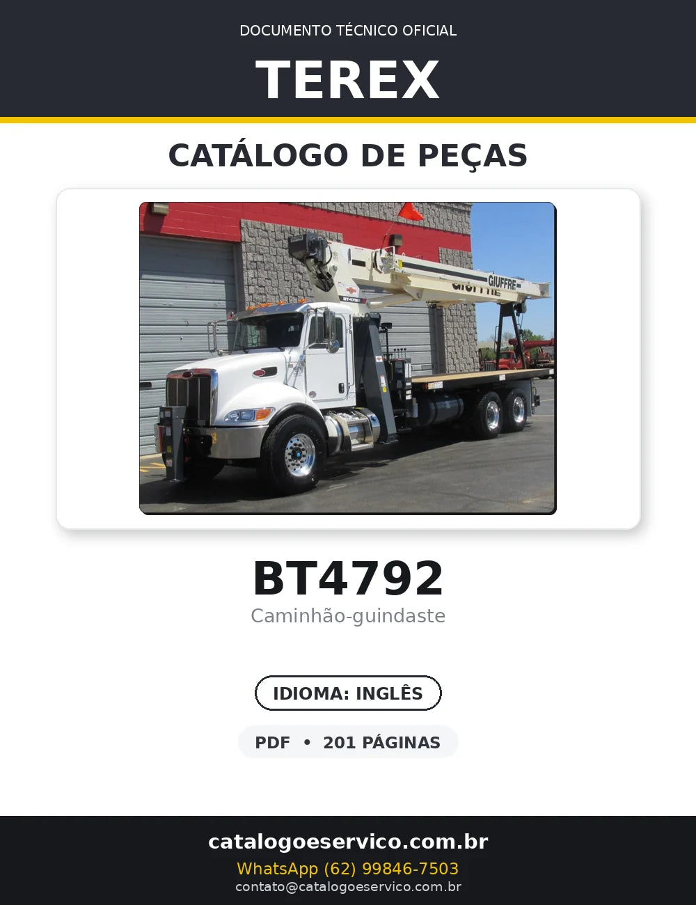 Catalogo De Peças TEREX - BT4792 - Caminhao Guindaste — capa