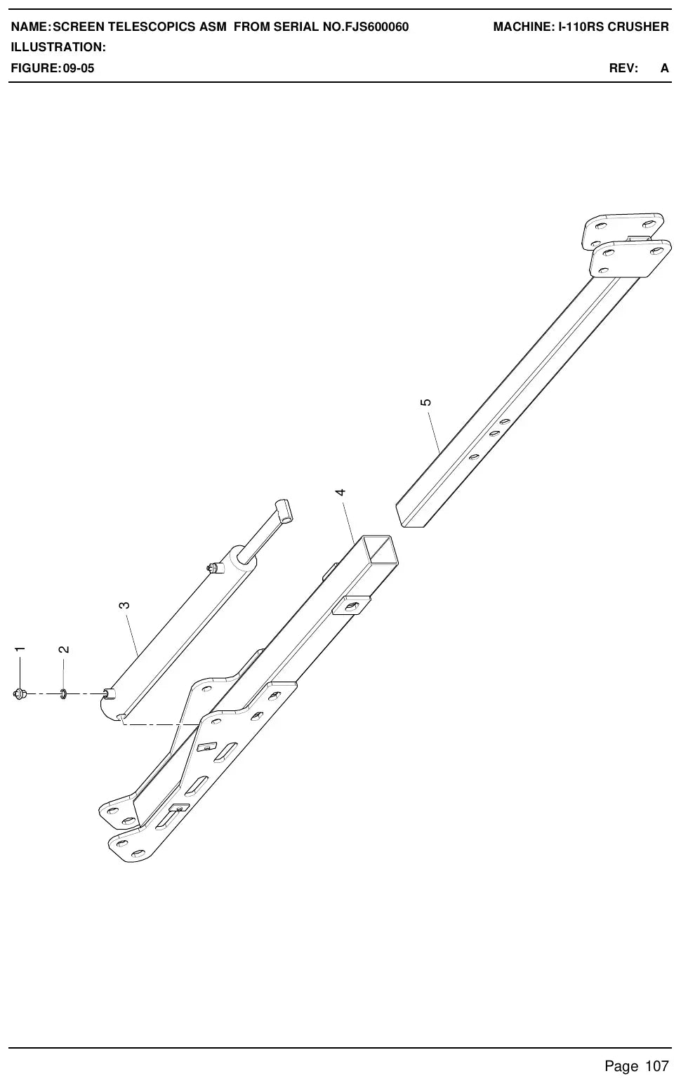 Catalogo De Peças TEREX - I-110RS - Britador De Esteira — vista explodida