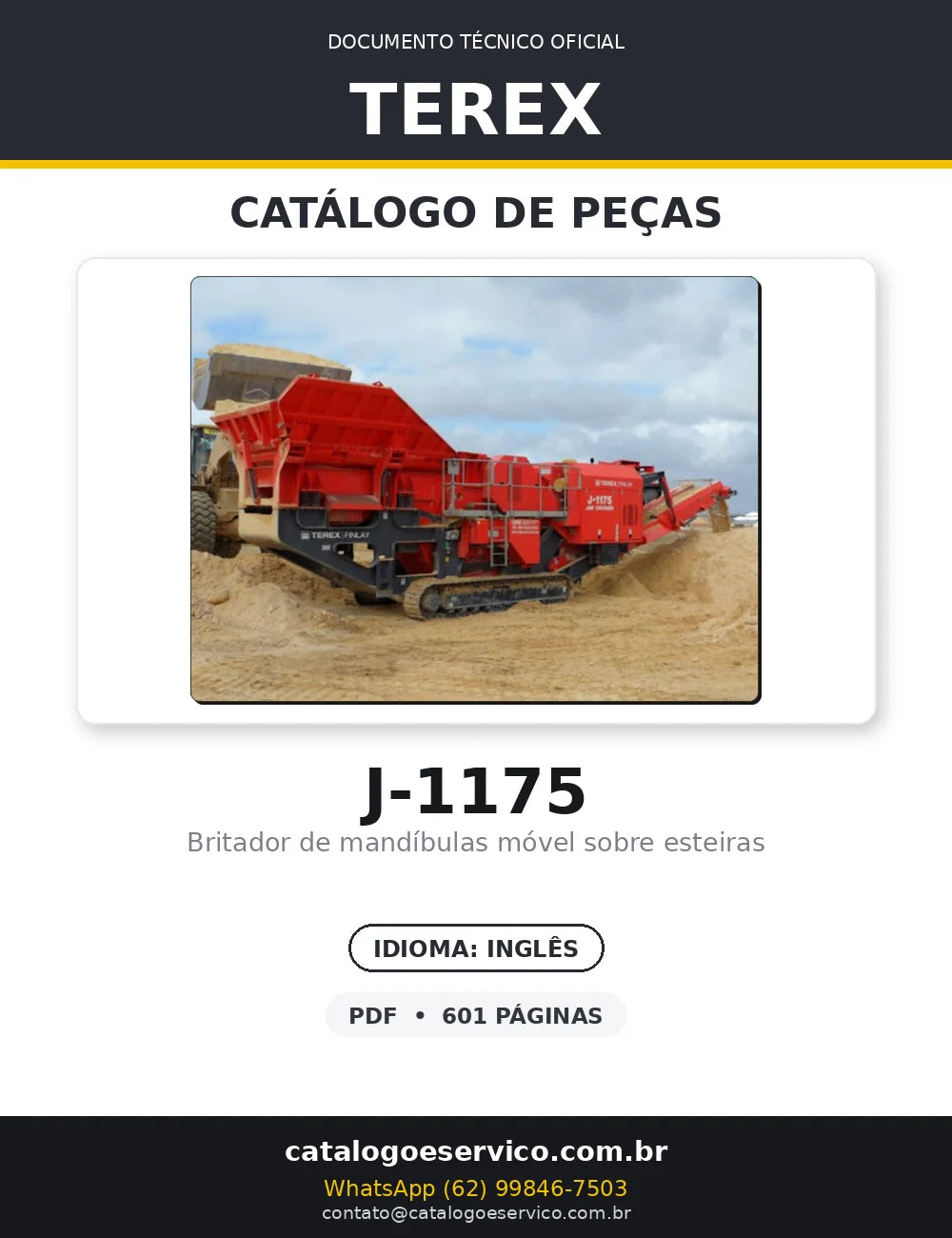Catalogo De Peças TEREX - J-1175 - Britador Móvel Híbrido — capa