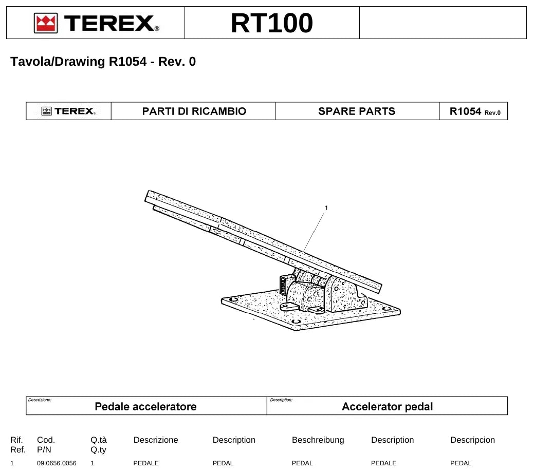 Catalogo De Peças TEREX - RT100 - Guindaste — vista explodida