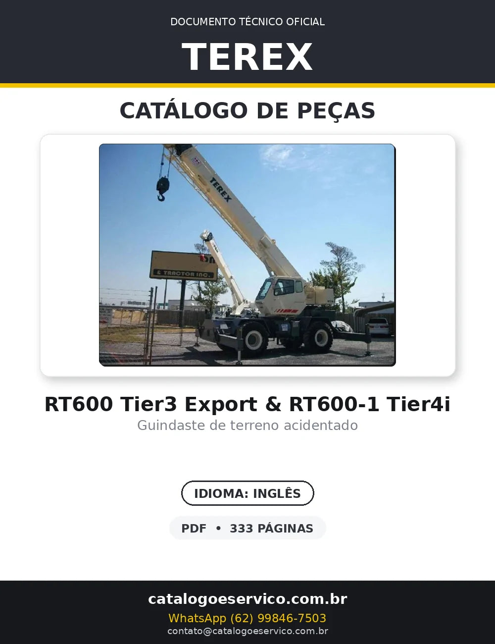 Catalogo De Peças TEREX - RT600\RT600-1 - Guindaste — capa
