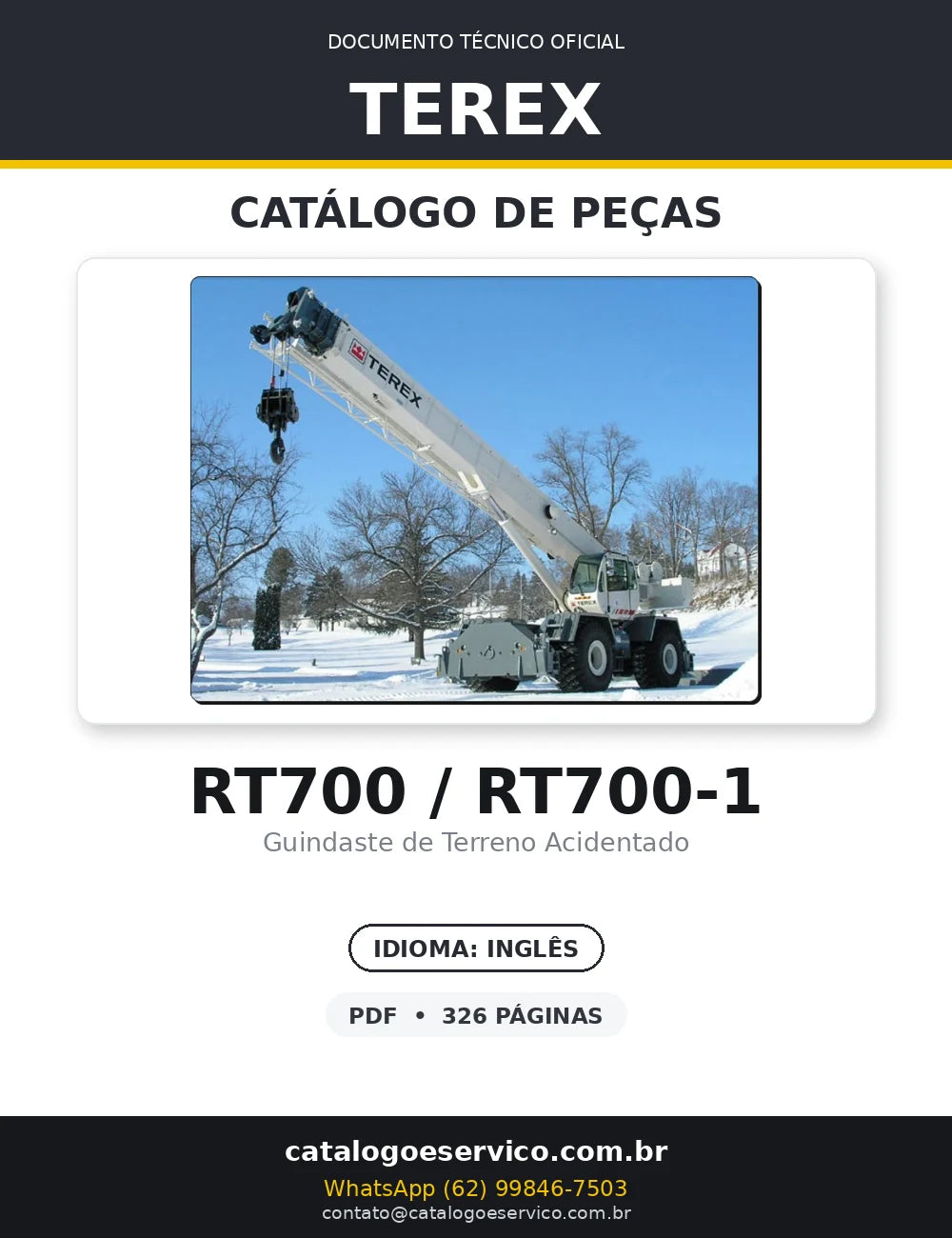 Catalogo De Peças TEREX - RT700 - Guindaste — capa