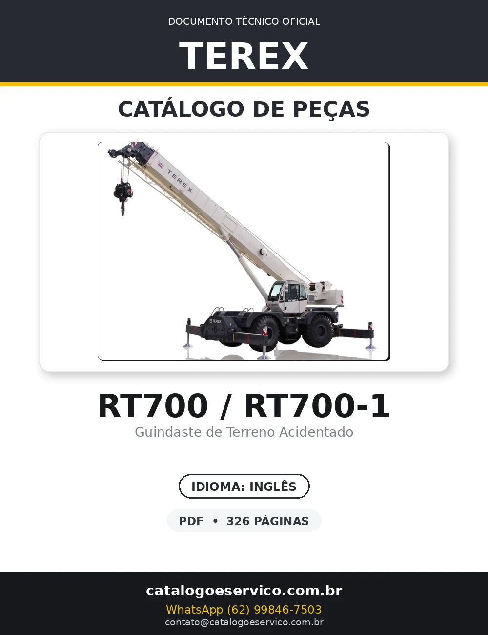 Catalogo De Peças TEREX - RT700\RT700-1 - Guindaste — capa