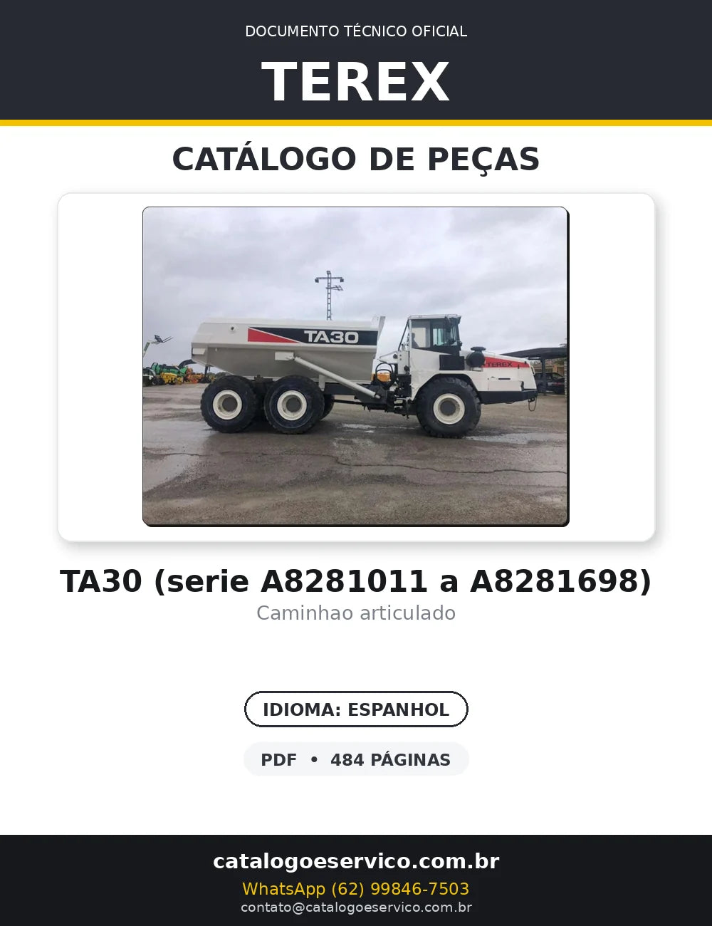 Catalogo De Peças TEREX - TA30 - Caminhao Articulado — capa