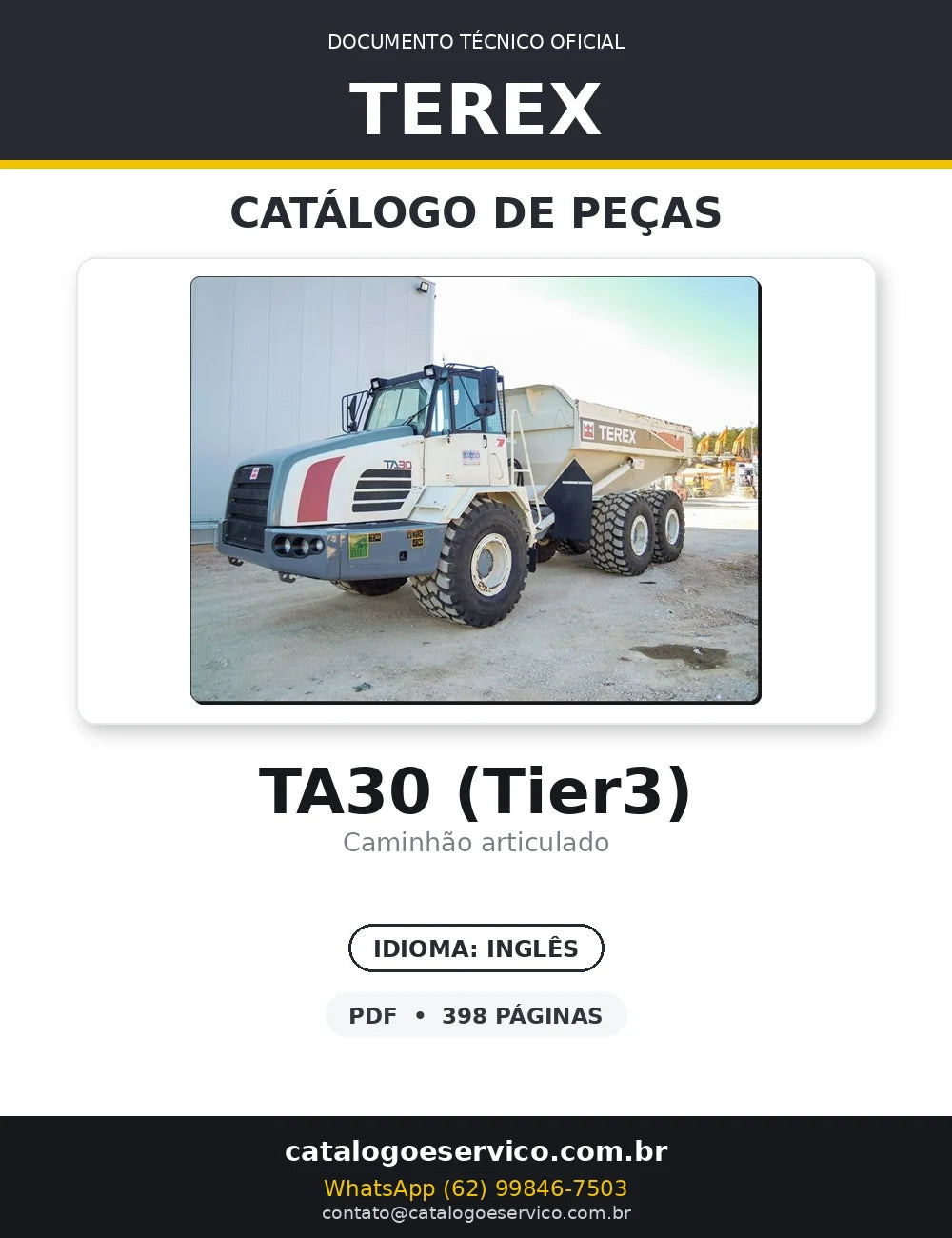 Catalogo De Peças TEREX - TA30 Tier3 - Caminhao Articulado — capa